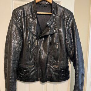 Men's Gucci Black Python Motorcycle Jacket